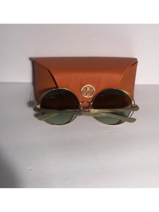 ✨ Tory Burch TY6085 Green & Gold Oversized Round Sunglasses – New Authentic main image 4